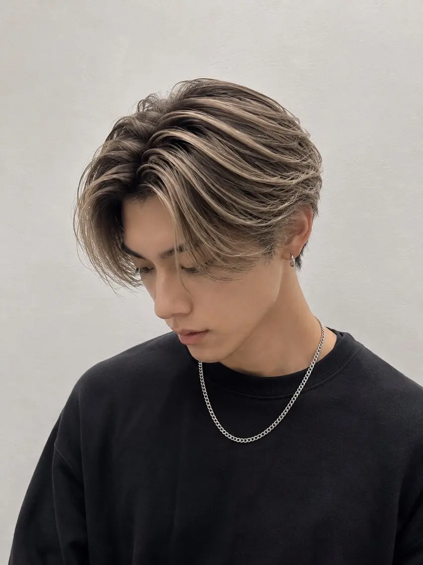 ショート カラー バレイヤージュ レイヤーカット カット ヘアカラー トリートメント 鎌田健 センターパート/渋谷のヘアスタイル