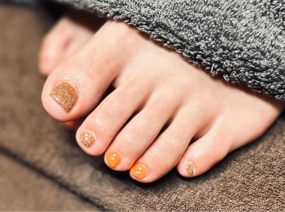 ネイル オレンジ Bell Nailのネイルデザイン