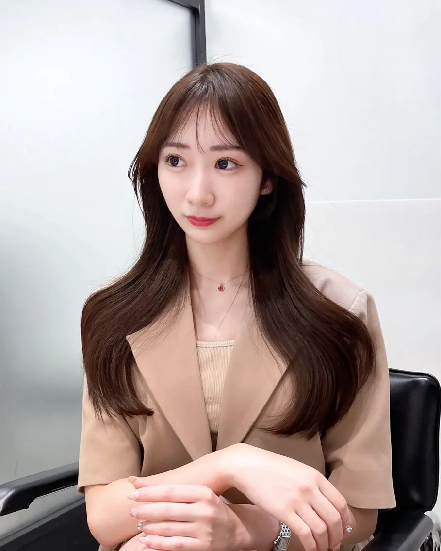 ロング 韓国風ヘア レイヤーカット カット ヘアカラー トリートメント 韓国レイヤーカット 髪質改善▫️水野有真のヘアスタイル