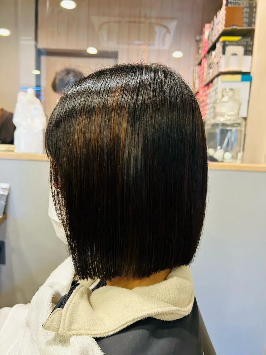 ミディアム 切りっぱなしボブ ボブ 南條 しほのヘアスタイル