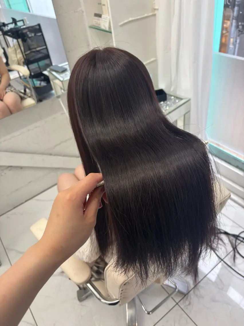 ロング カット ヘアカラー トリートメント ヘッドスパ 透明感ツヤカラー/ 縮毛矯正/静岡のヘアスタイル