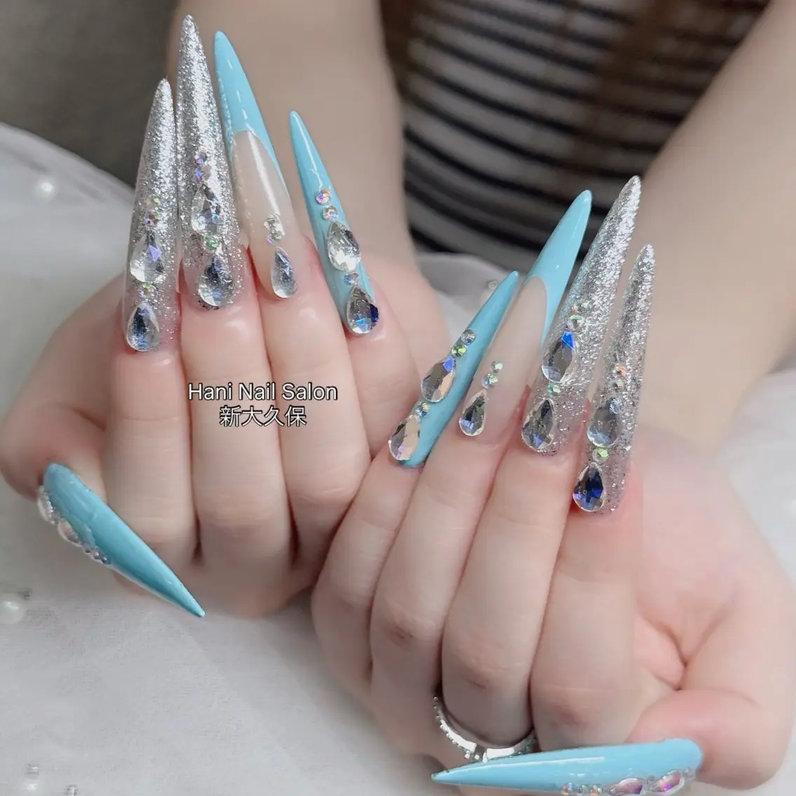 ネイル フットネイル フレンチネイル グラデーション 韓国ネイル ロングネイル ハンドネイル Hani Nail Salonのネイルデザイン