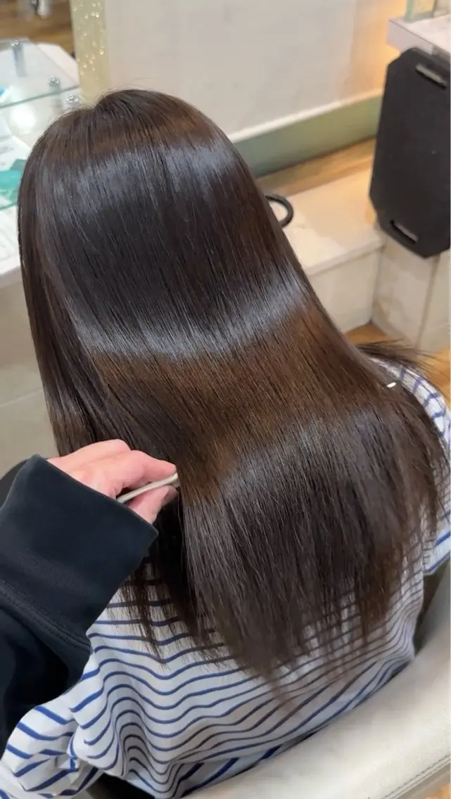 セミロング セミロングパーマ 髪質改善 縮毛矯正 トリートメント 阿部 祥大のヘアスタイル