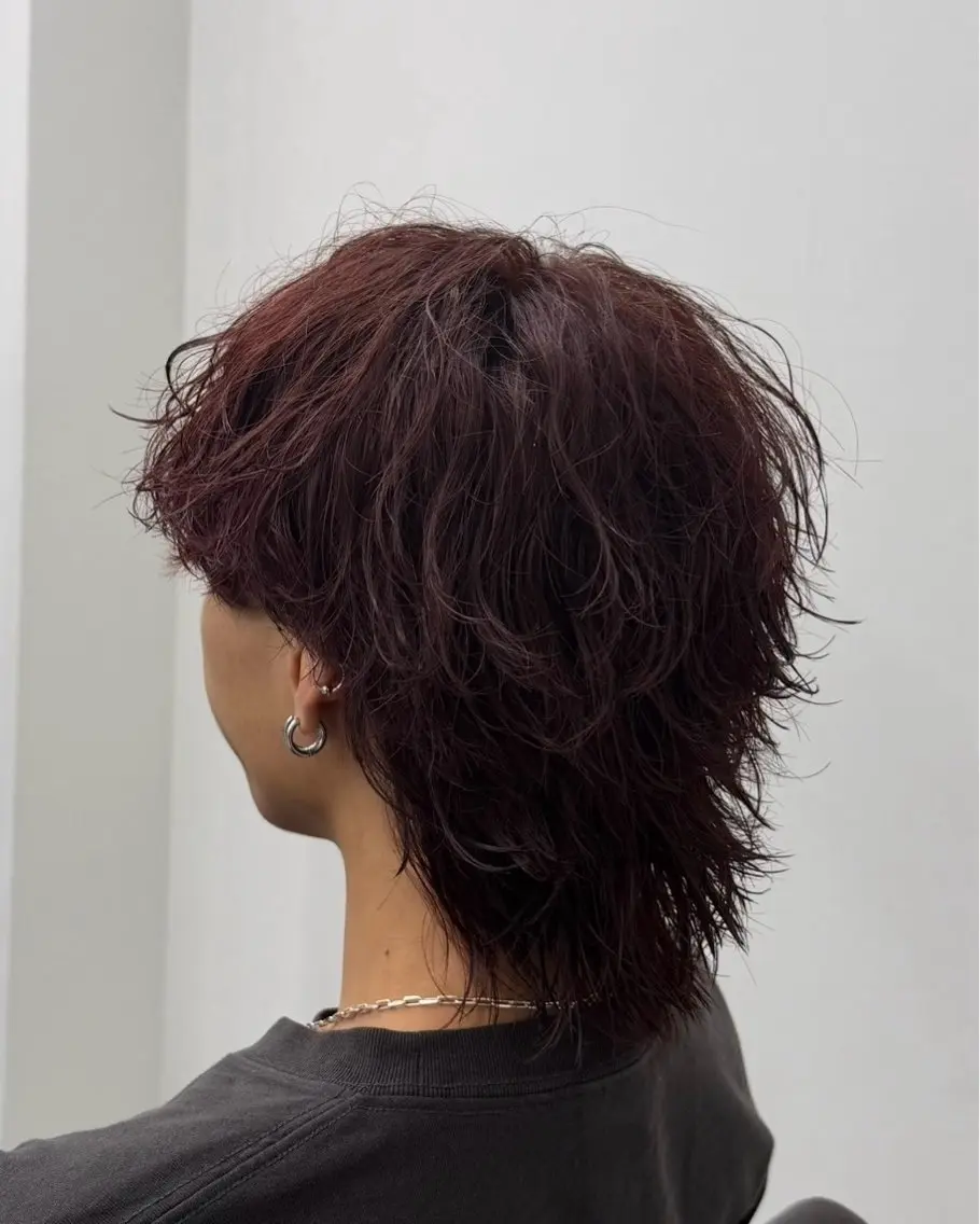 ミディアム パーマ メンズ カット パーマ メンズパーマ特化/ ウルフ/AOTOのヘアスタイル
