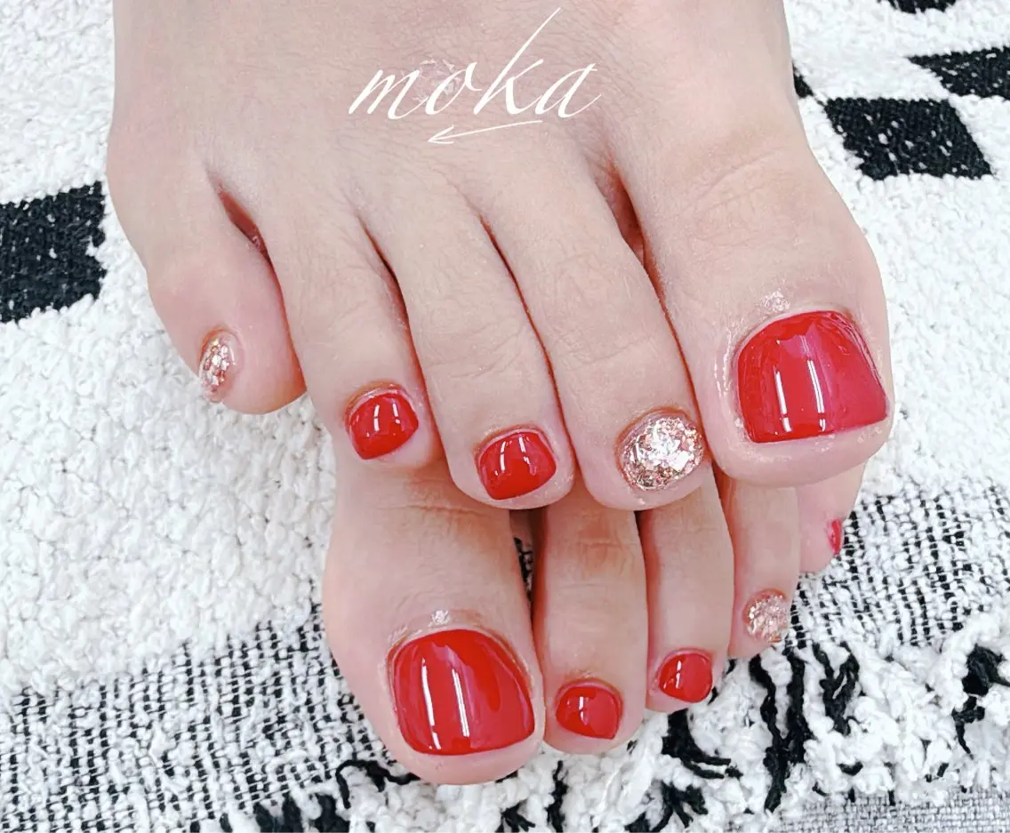ネイル フットネイル 胡蝶蘭レディースサロ ンNailMOKAのネイルデザイン