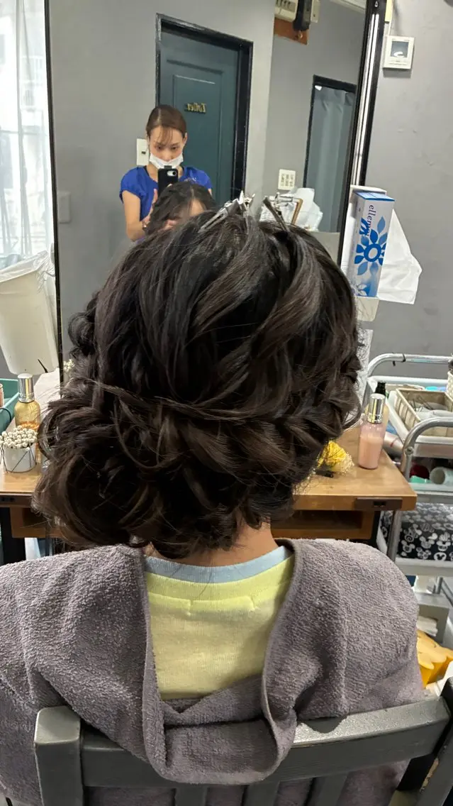 ロング ヘアセット 結婚式ヘアセット 土日祝・早朝OKのヘアスタイル