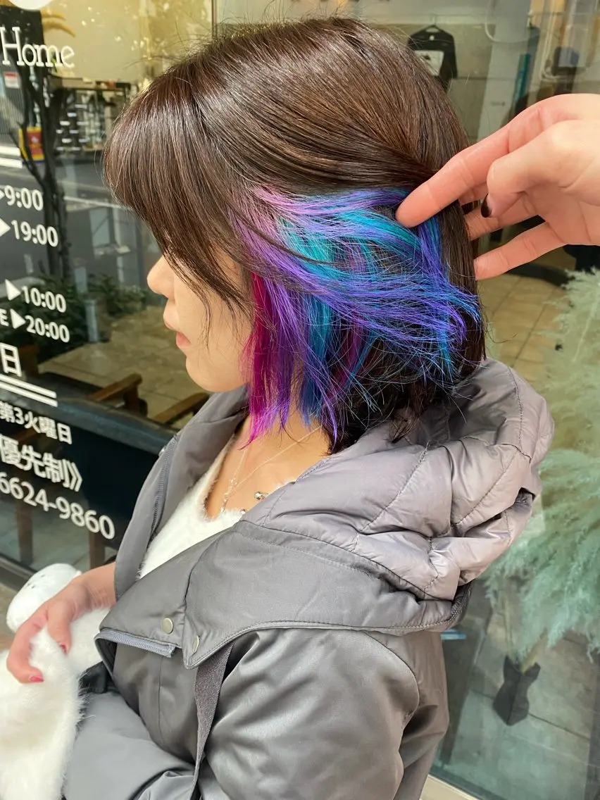 ミディアム カラー ヘアカラー 西田辺/ タカスナオヤのヘアスタイル