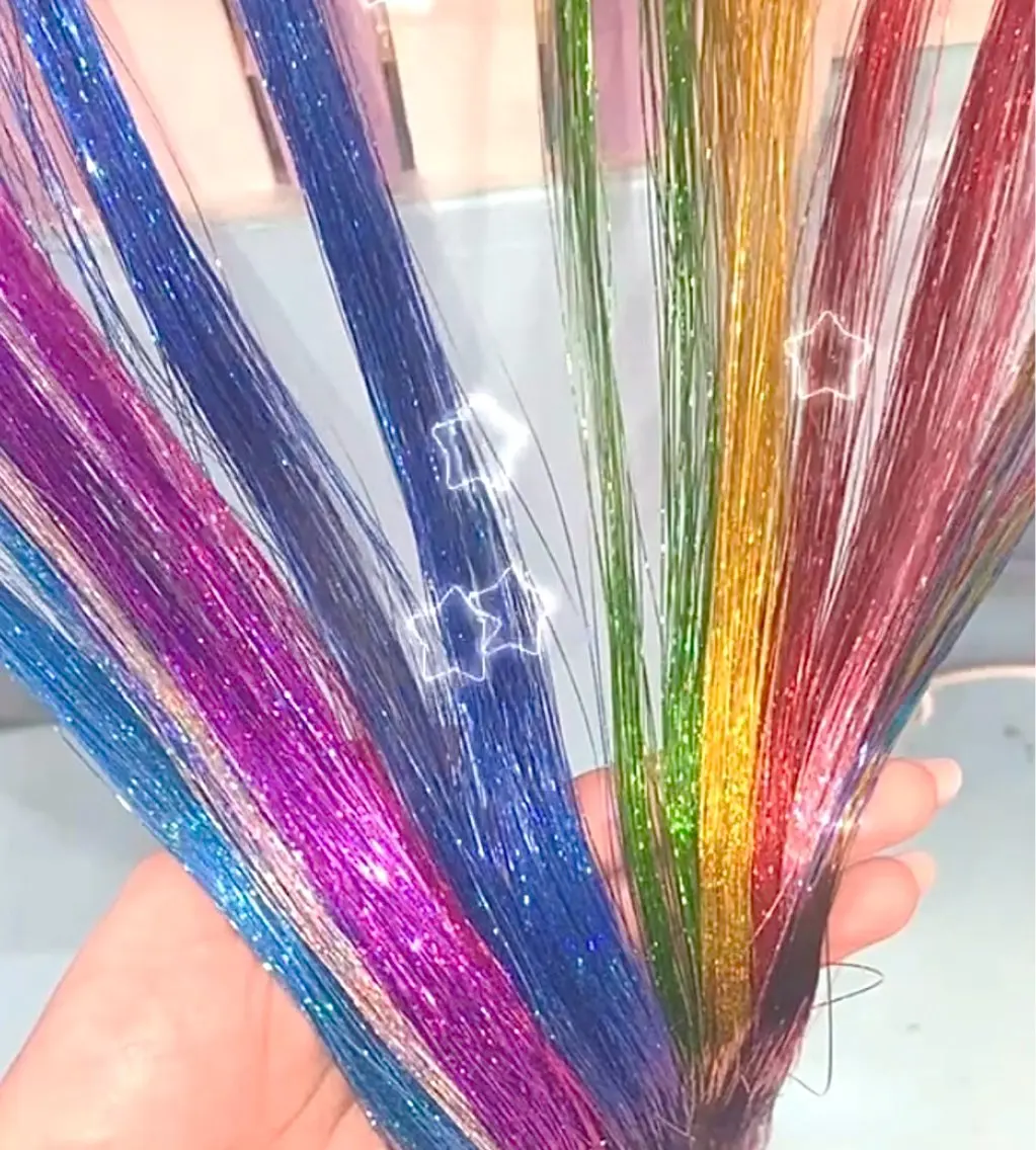 きらきらヘアティンセル🌈10本🌈アイロンセット付きの写真