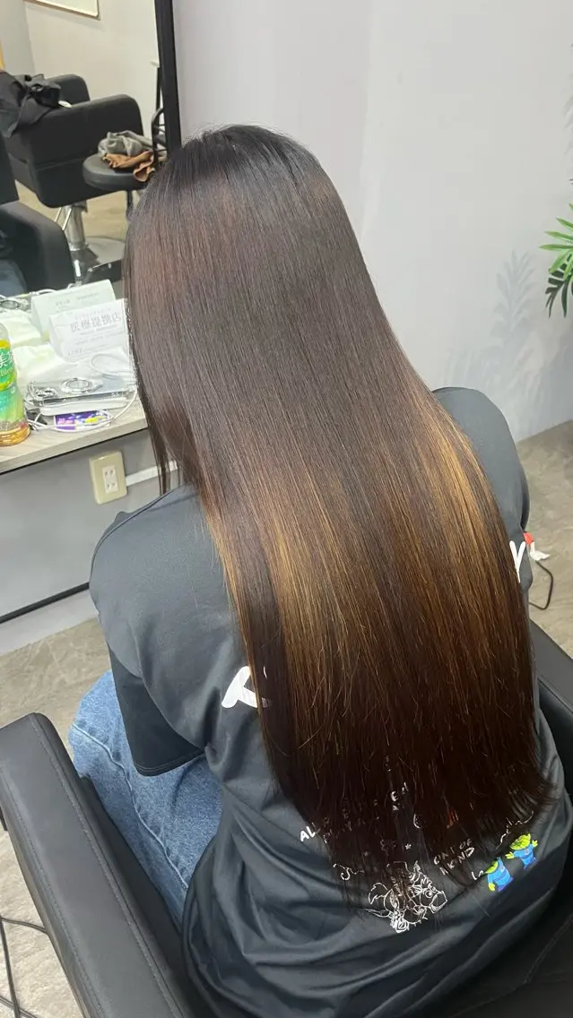 ロング 縮毛矯正 森根 京哉のヘアスタイル