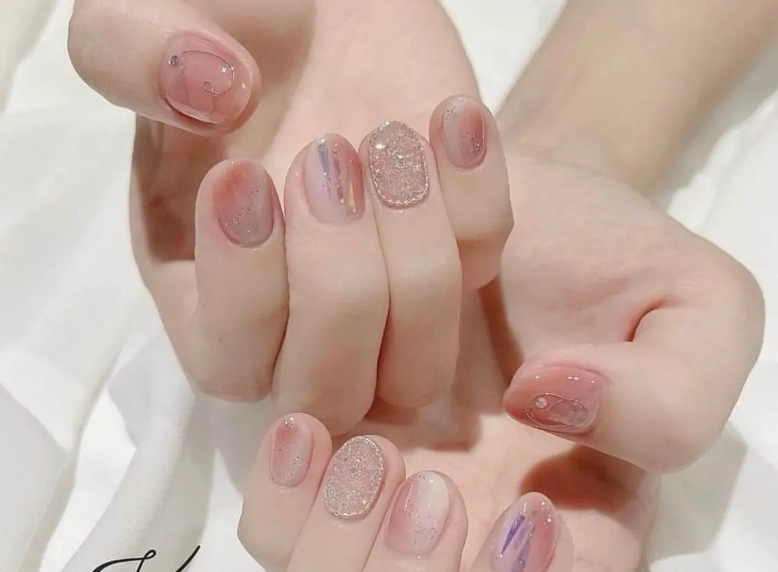 ネイル フレンチネイル ジェルネイル 韓国ネイル マグネットネイル マグネットフレンチ akina nailsのネイルデザイン