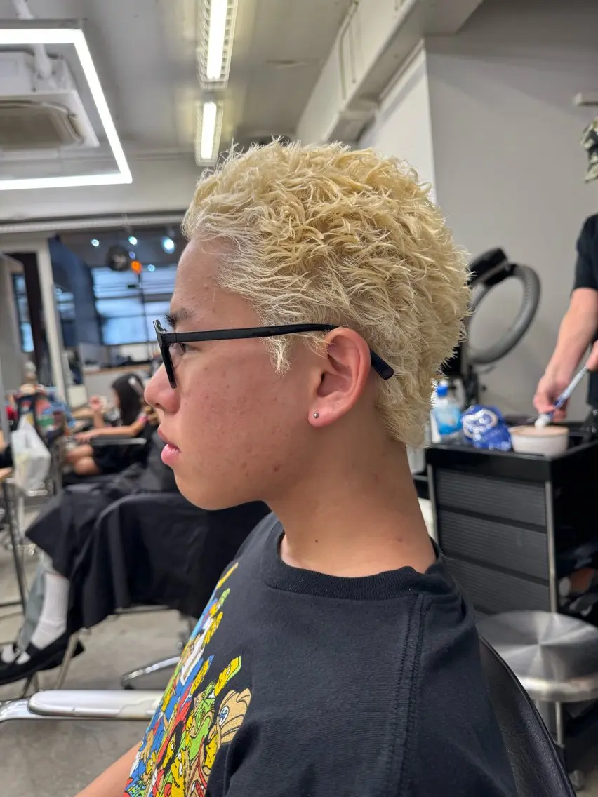 ショート カラー パーマ メンズ メンズパーマ カット ヘアカラー パーマ 💈メンズ特化💈 TASUKUのヘアスタイル