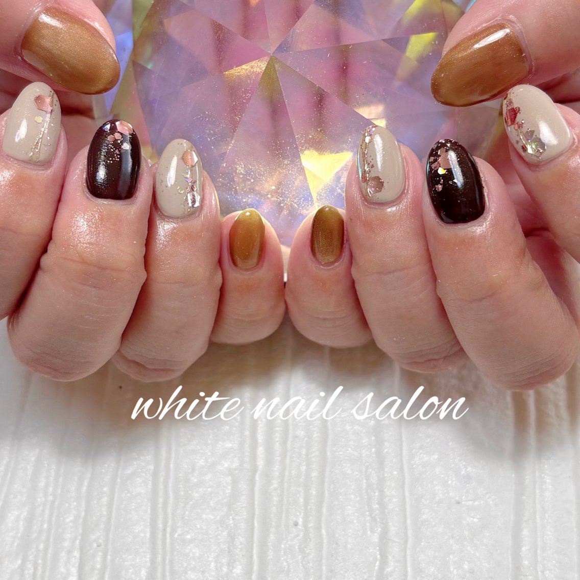 ネイル フットネイル ラメ(グリッター) ハンドネイル white nail salonのネイルデザイン