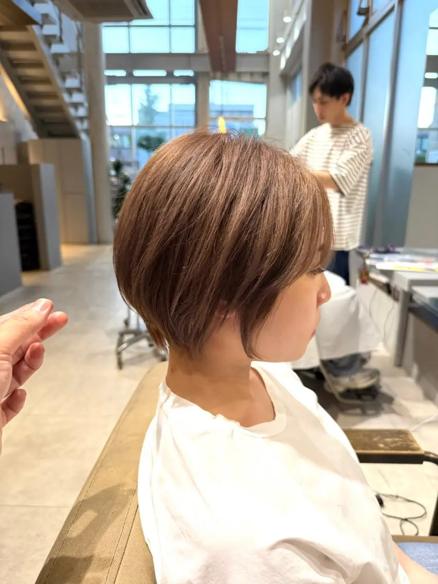 ショート カラー ショートボブ 丸みショート ボブ ショートヘア 石原圭悟 /ショート/艶カラーのヘアスタイル