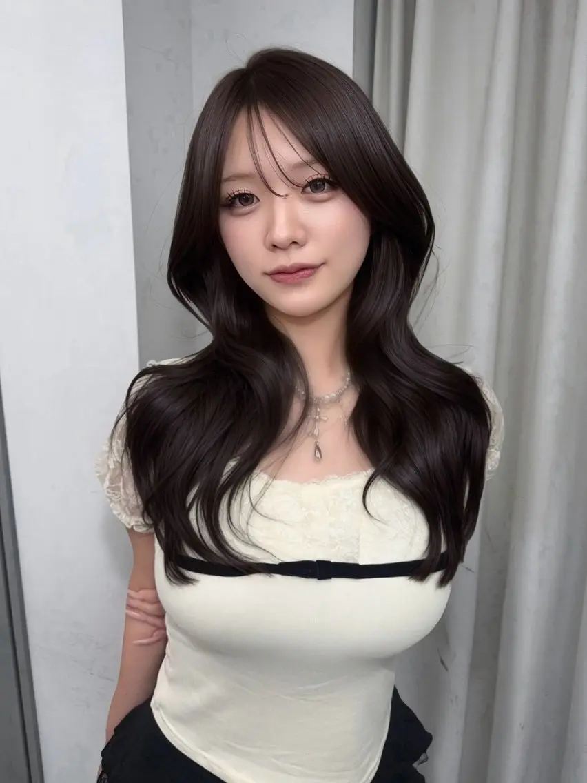 ロング カラー ヘアカラー 韓国系艶髪🎀 miyuuのヘアスタイル