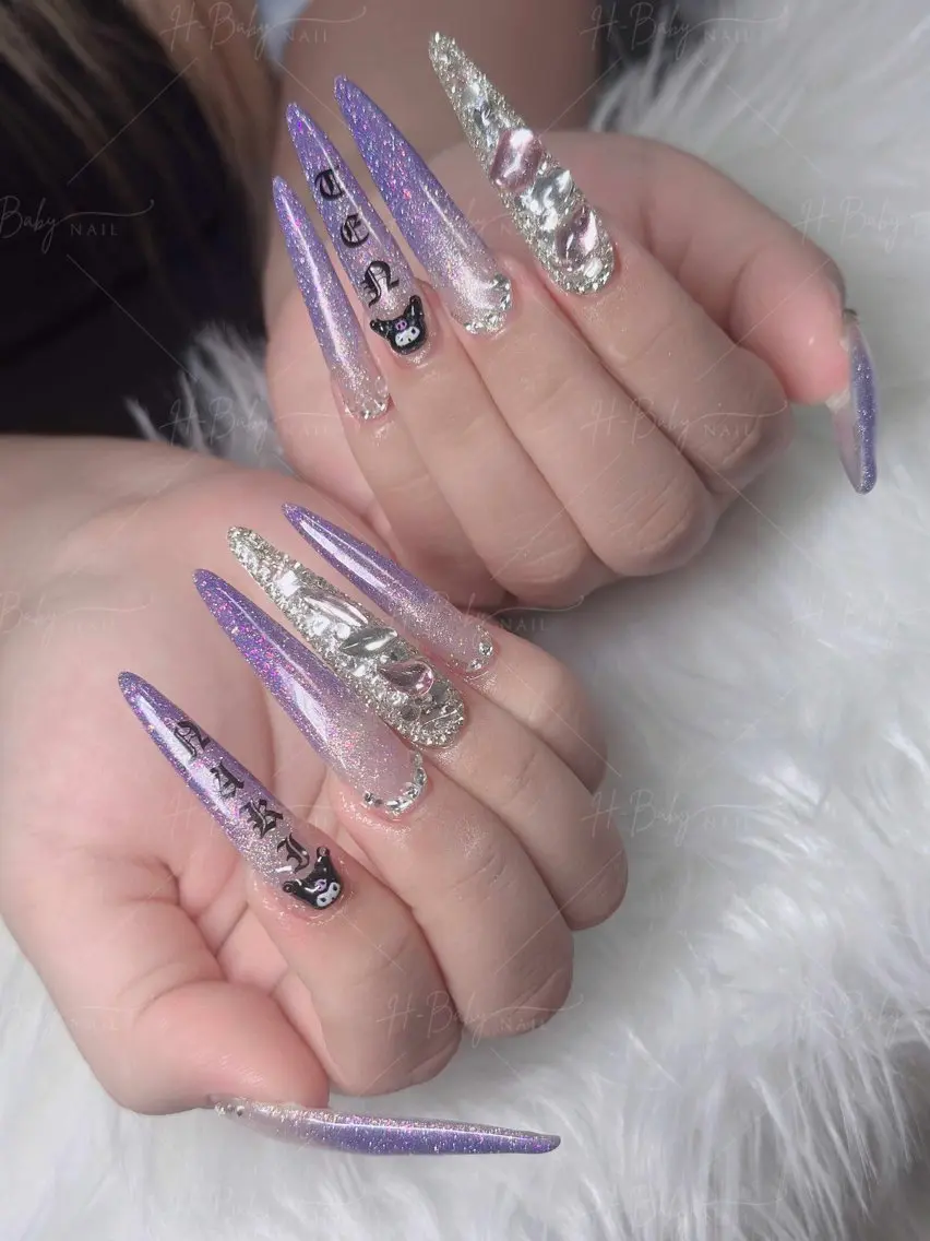 ネイル フレンチネイル ジェルネイル ハロウィン キラキラネイル 韓国ネイル ハンドネイル H.baby Nail Salonのネイルデザイン