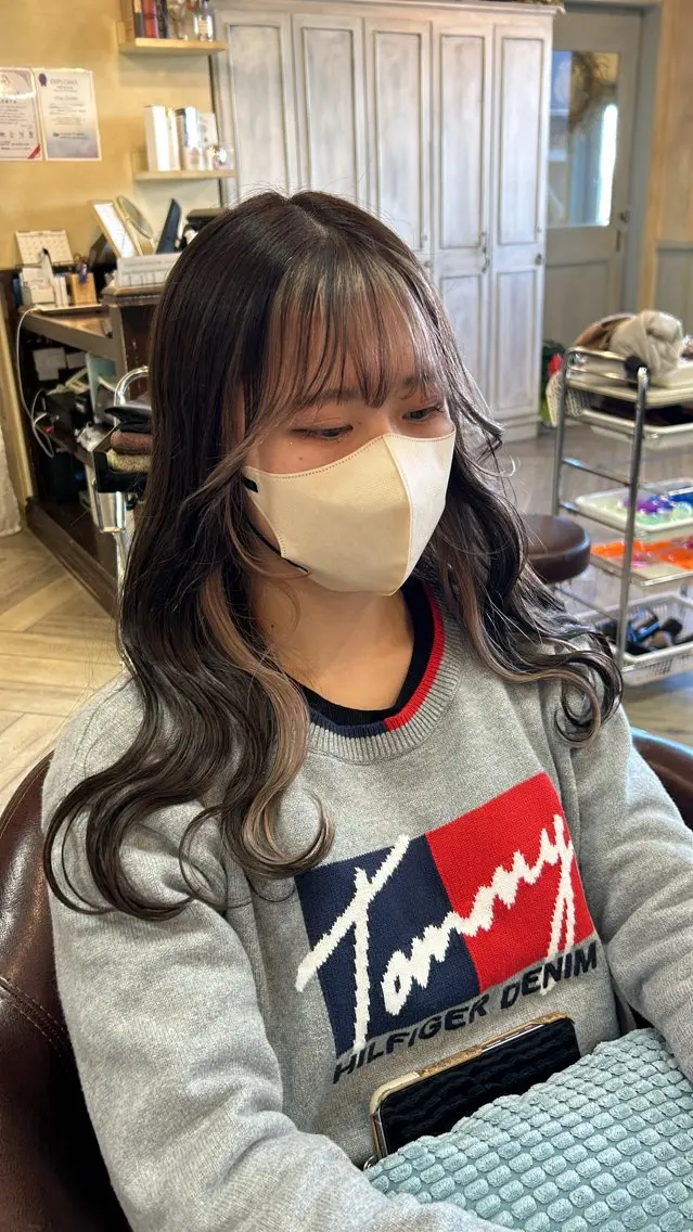 《初デザインカラーに!》《大人女性オススメ✨️》カット+透明感カラー+イヤリングカラーorフレーミングカラー🍭の写真