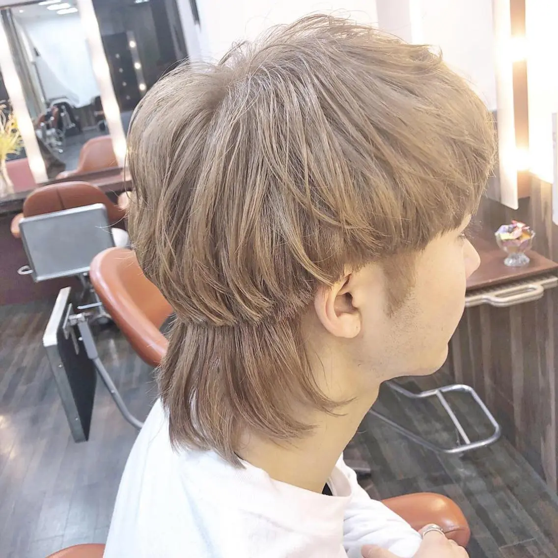 カラー メンズ Lull1人美容室 バレイヤージュのヘアスタイル