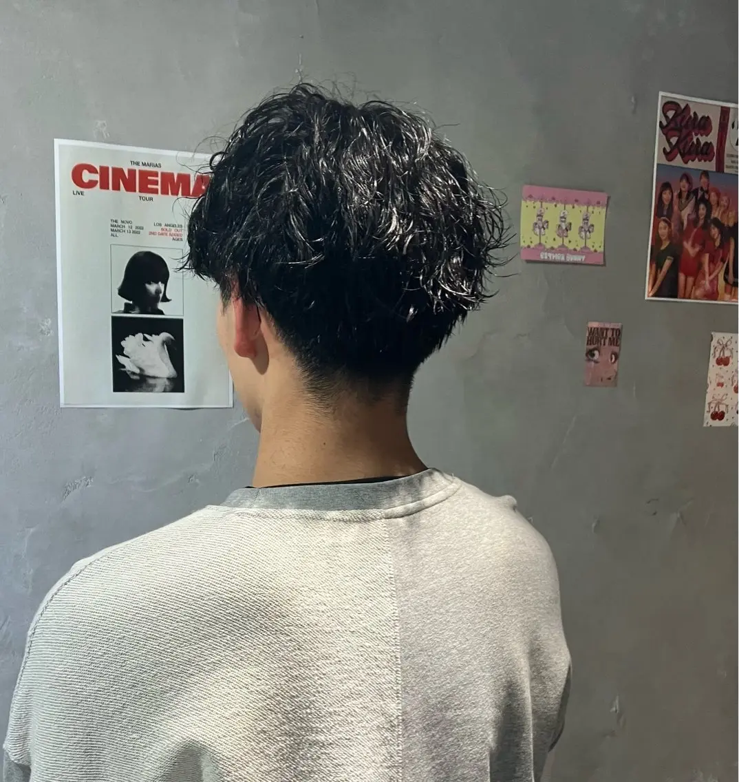 ショート パーマ メンズ ダウンパーマ メンズパーマ door white hideのヘアスタイル