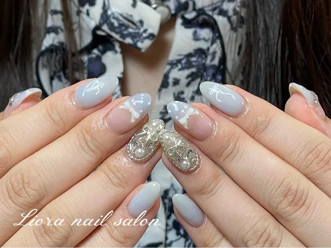ネイル チークネイル フットネイル フレンチネイル ジェルネイル ガーリー ハンドネイル Liora nailのネイルデザイン