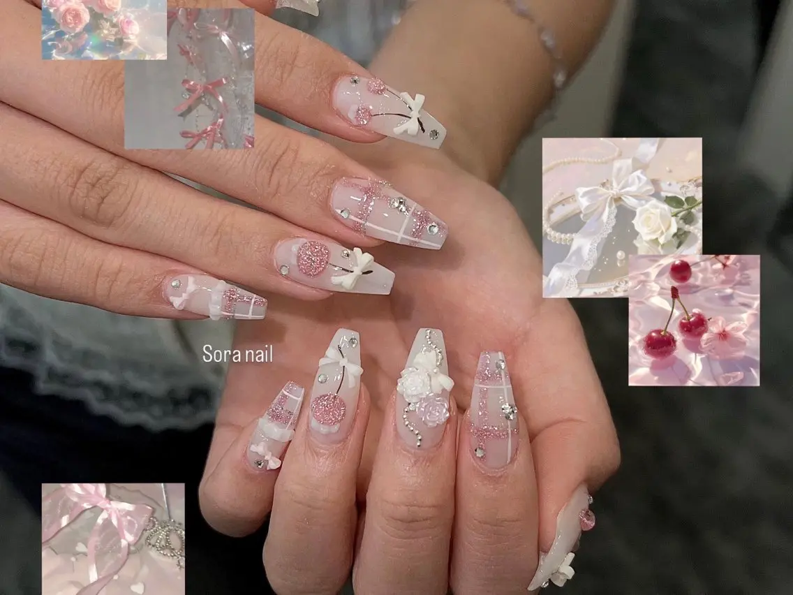 ネイル チークネイル 長さ出し フレンチネイル ジェルネイル ガーリー ハンドネイル Sora  Nail Studioのネイルデザイン