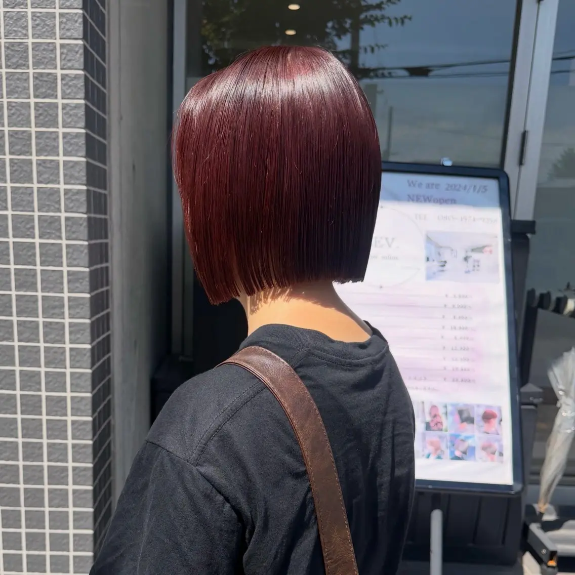 ショート 切りっぱなしボブ ボブ カット ヘアカラー トリートメント 会田有紀 /切りっぱなしボブのヘアスタイル