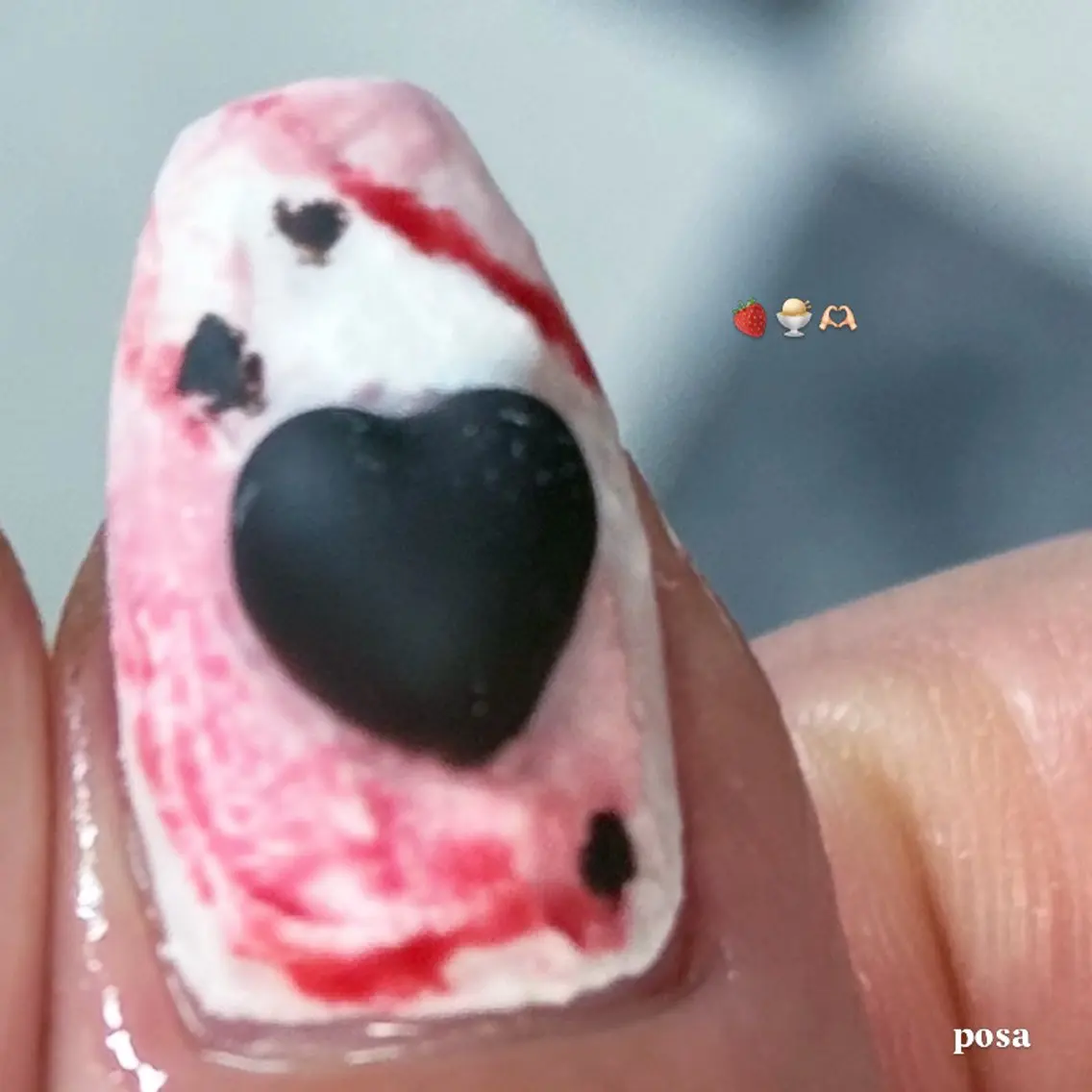 ネイル 氷ネイル・うるうるネイル シンプルネイル ハンドネイル posa nail モエミのネイルデザイン