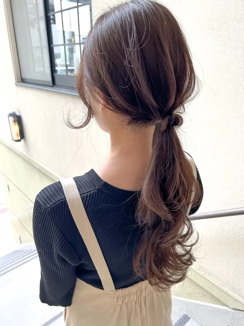 ロング ヘアアレンジ ポニーテール ヘッドスパ SHANTi 飯塚 ヘアセット/髪質改善のヘアスタイル