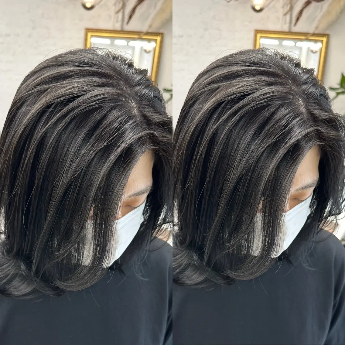 ミディアム カラー ヘアアレンジ カット ヘアカラー トリートメント 久米 治仁のヘアスタイル