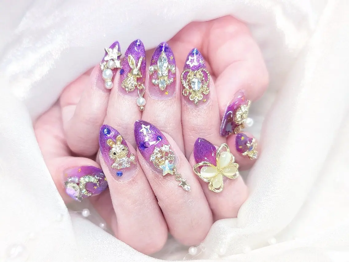 ネイル 長さ出し ジェルネイル キラキラネイル ラメ(グリッター) ニュアンスネイル Chouette Nailのネイルデザイン