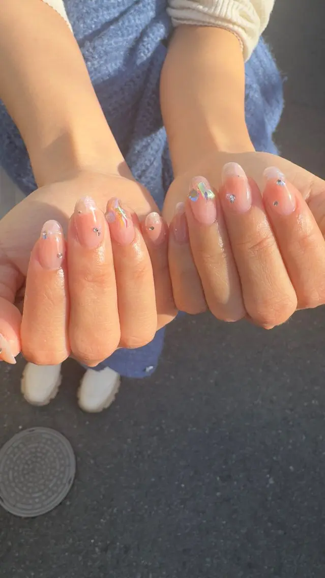 ネイル フラッシュネイル 韓国ネイル ラメ(グリッター) ラメグラデーション マグネットネイル ハンドネイル MH_ Nailのネイルデザイン