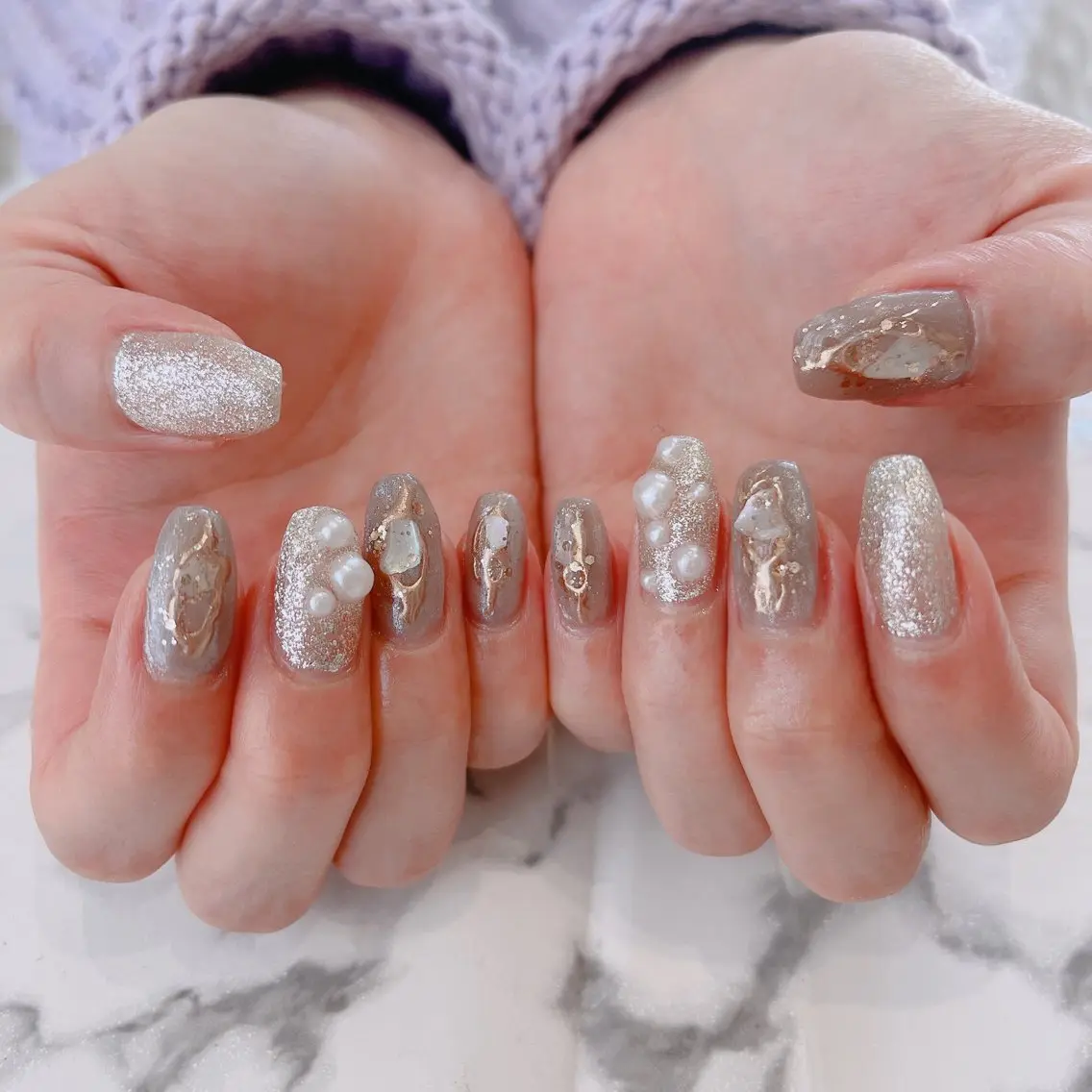 ネイル フレンチネイル ハート 韓国ネイル ミラーネイル ニュアンスネイル salon. Pualaのネイルデザイン
