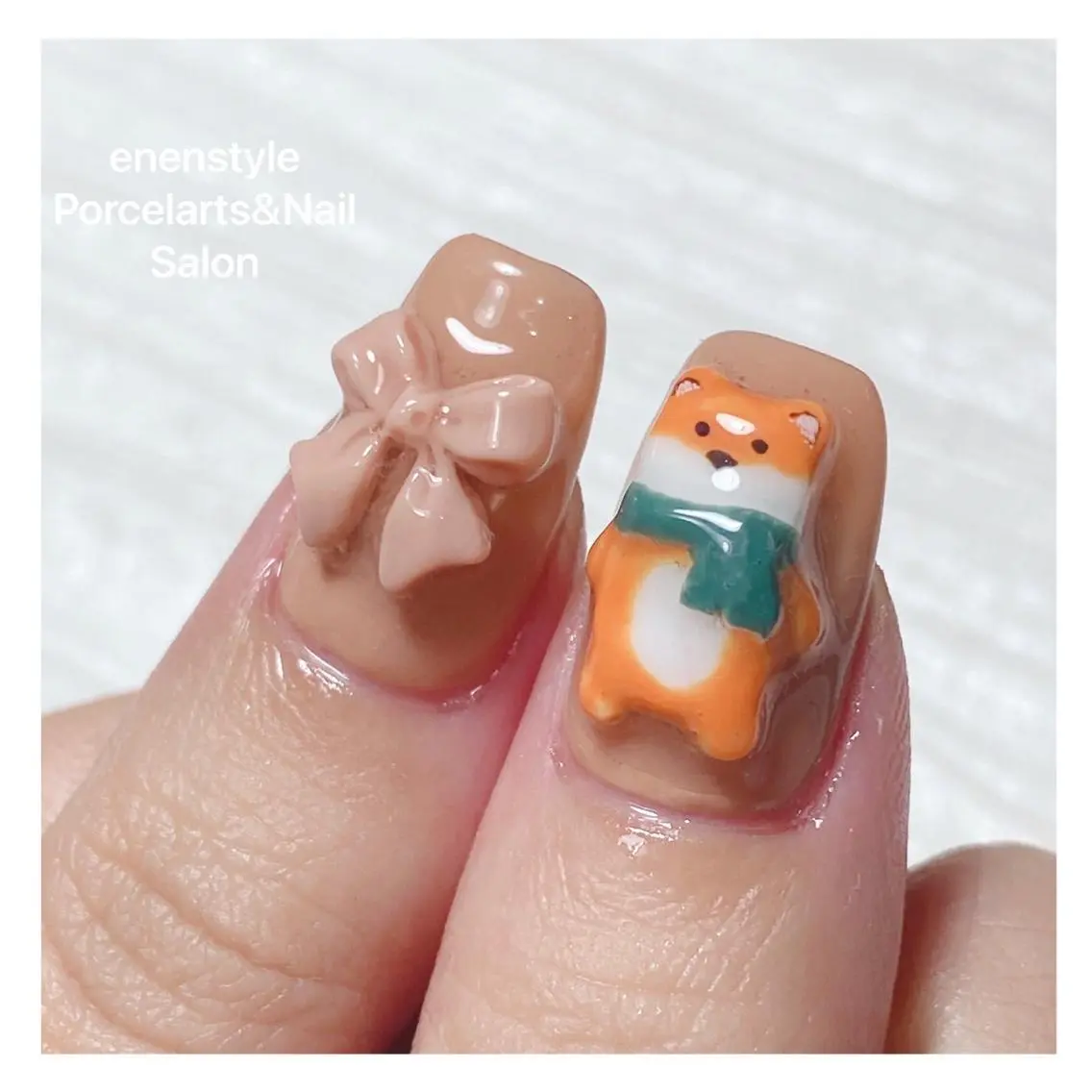 ミディアム ネイル 🐾enen style 🐾のネイルデザイン