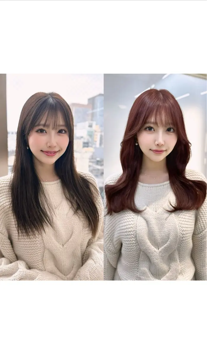 セミロング カラー 透明感カラー イルミナカラー レイヤーカット カット ヘアカラー トリートメント 顔周り特化/韓国ヘア /レイヤー/吉野幸大のヘアスタイル