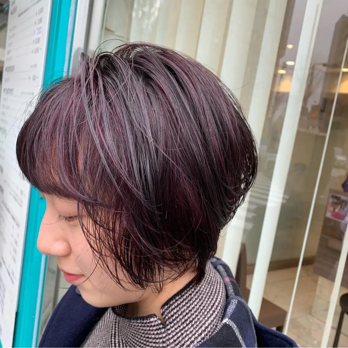 ショート カラー ヘアアレンジ ハイライトカラー ピンクカラー ハイライト 白髪ぼかしハイライト 茗荷谷駅徒歩2分のヘアスタイル