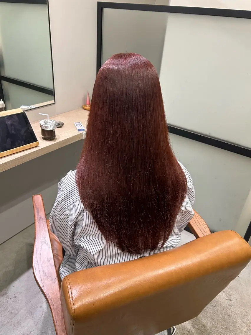ロング カラー カット ヘアカラー 縮毛矯正 トリートメント しげ ゆりか/透明感 カラー/顔周りカットのヘアスタイル