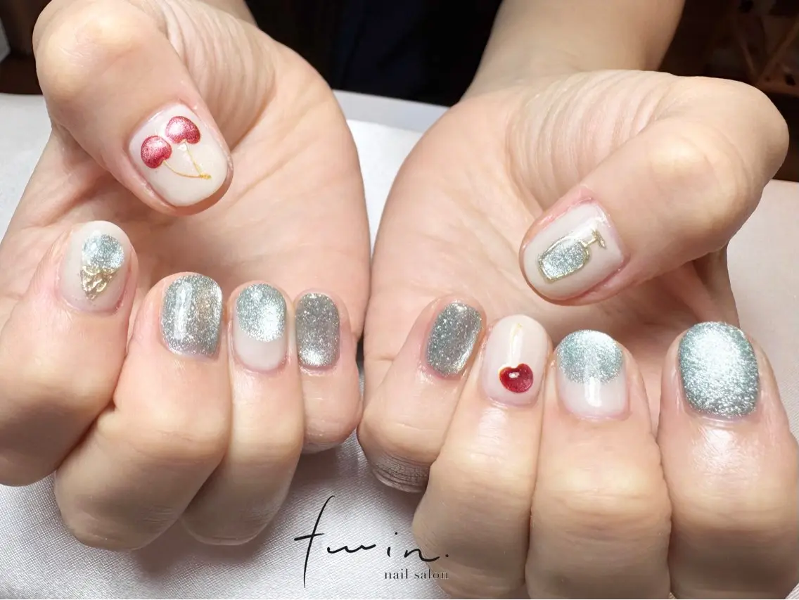 ネイル 持ち込み twin.riko 塩釜口のネイルデザイン