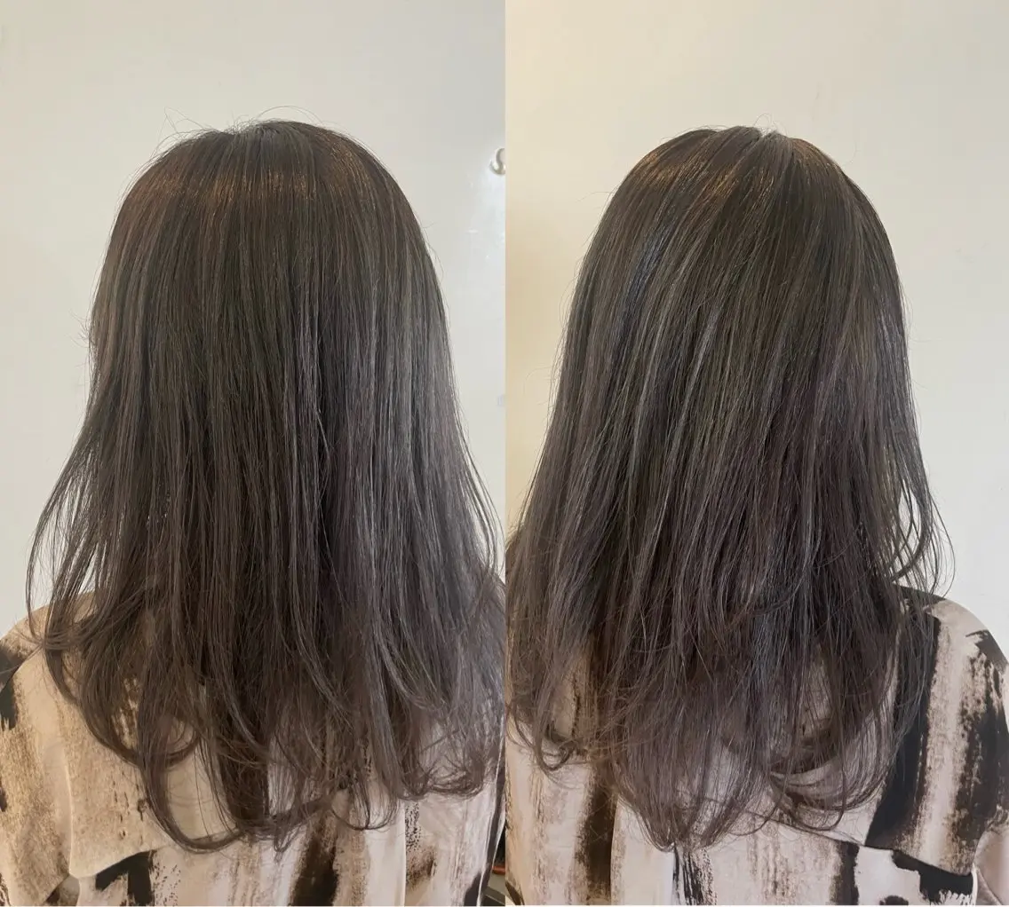 ミディアム カラー ブリーチ 高橋 乙葉のヘアスタイル