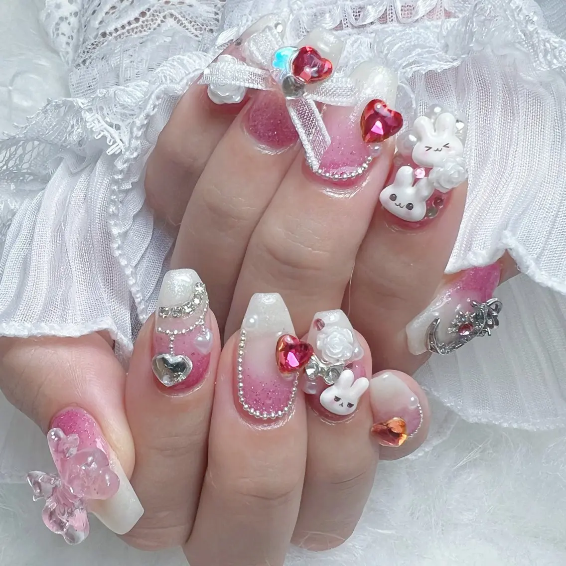 ネイル ガーリー Abyss🎀 mayuのネイルデザイン