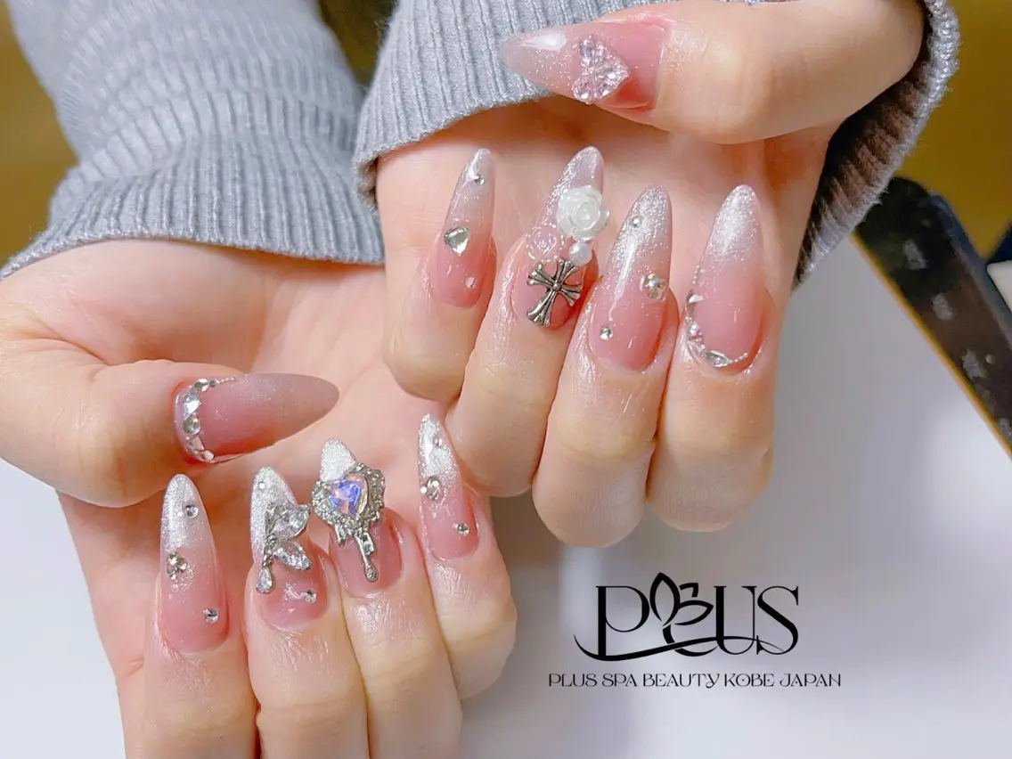 ネイル フレンチネイル 韓国ネイル シンプルネイル ワンホンネイル PLUSSPA ANHのネイルデザイン