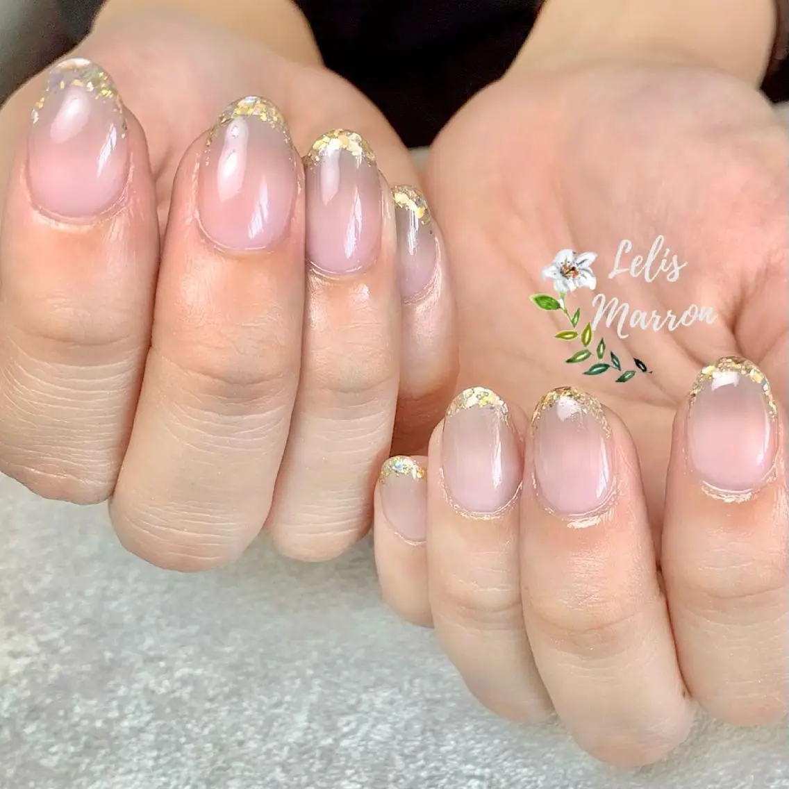 ネイル フレンチネイル ミラーネイル ニュアンスネイル オフィスネイル 岸 侑李のネイルデザイン