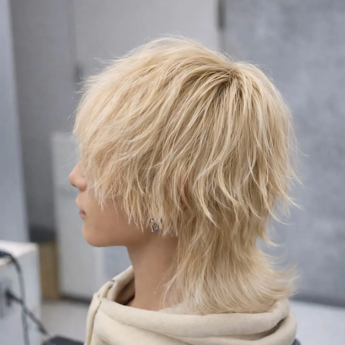 ミディアム カラー メンズ カット ヘアカラー トリートメント ʜᴀʀᴜᴋᴀ♱メンズ ウルフ/ブリーチのヘアスタイル
