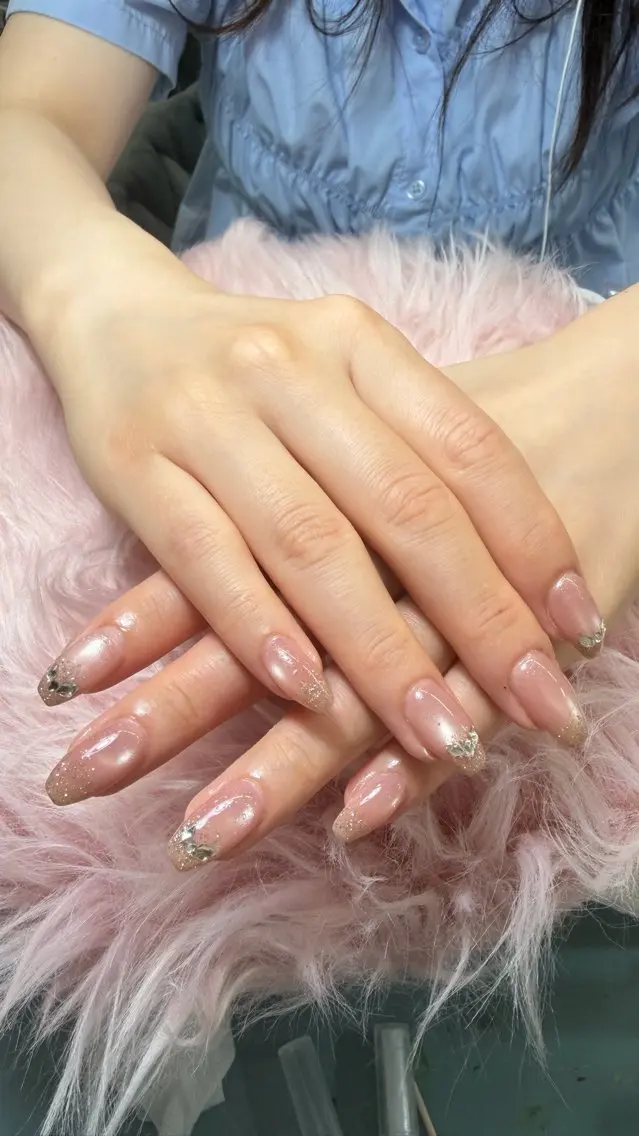 ネイル 長さ出し フレンチネイル グラデーション 韓国ネイル マグネットネイル ハンドネイル VB HEAVEN nailのネイルデザイン