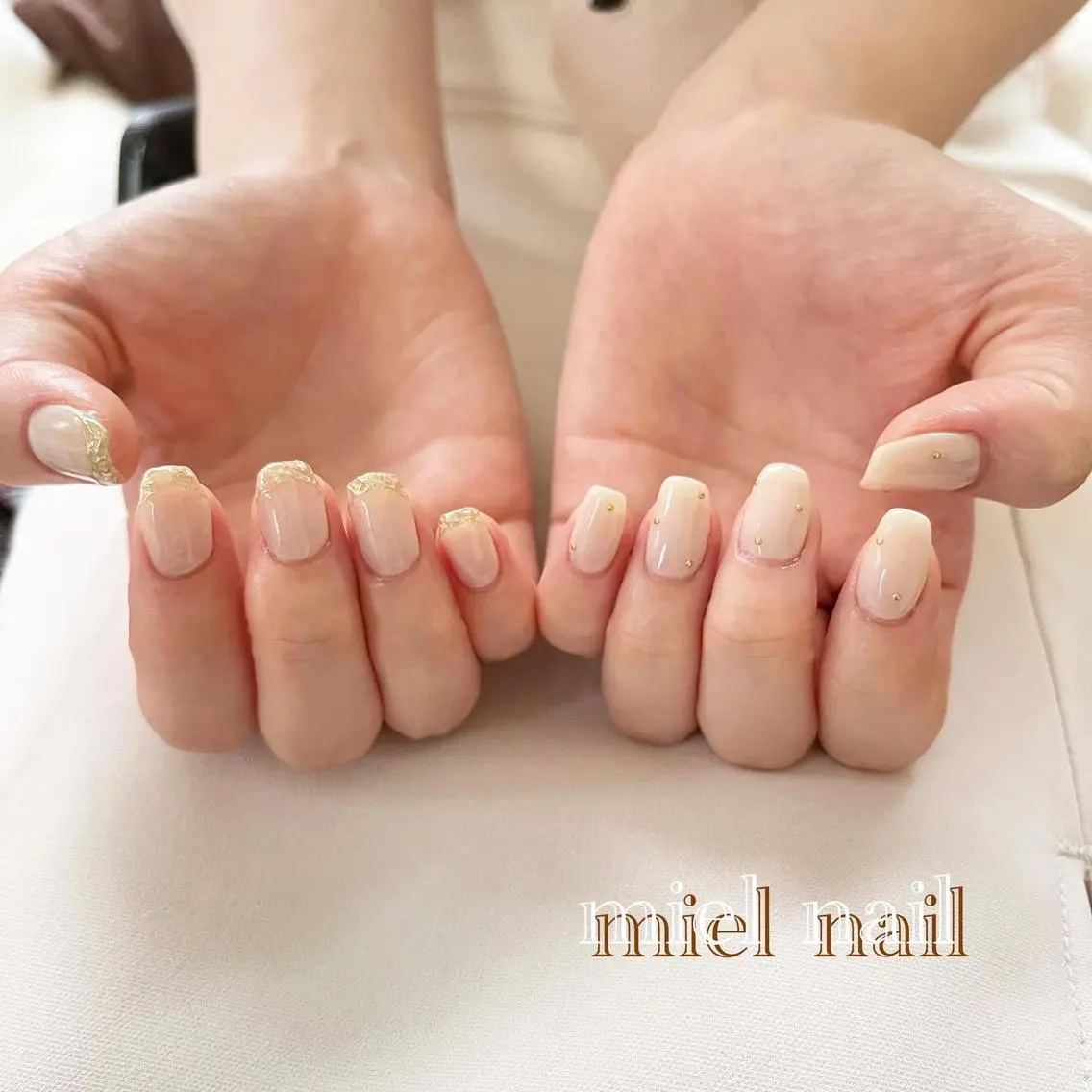 ネイル クリアネイル ミラーネイル ニュアンスネイル 夏ネイル ハンドネイル miel nailのネイルデザイン