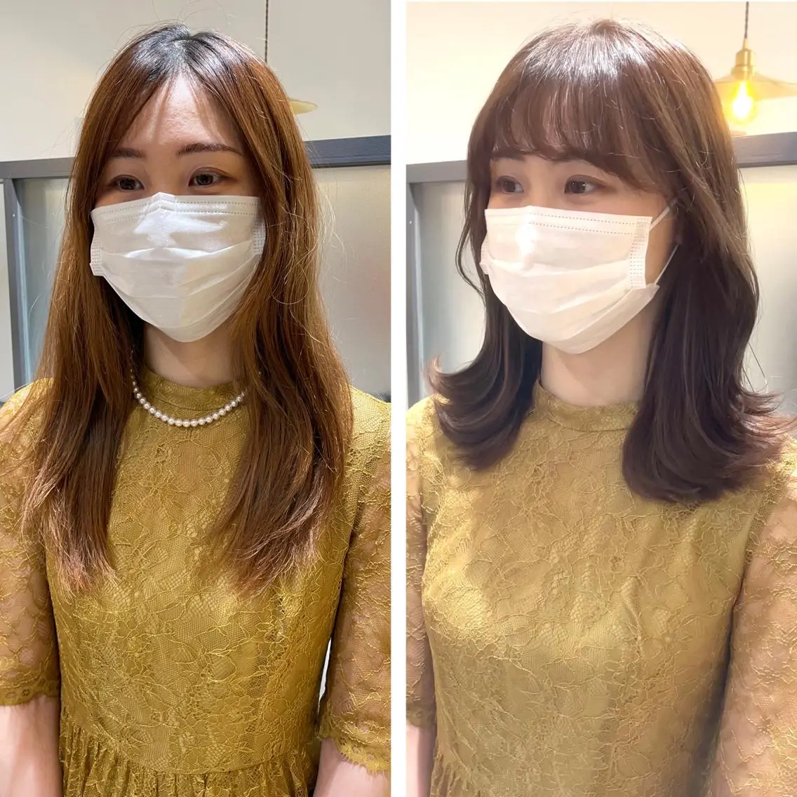 ミディアム ハイライト 髪質改善 韓国風ヘア 小顔カット 縮毛矯正 宮澤 タケル ミディアムヘアのヘアスタイル