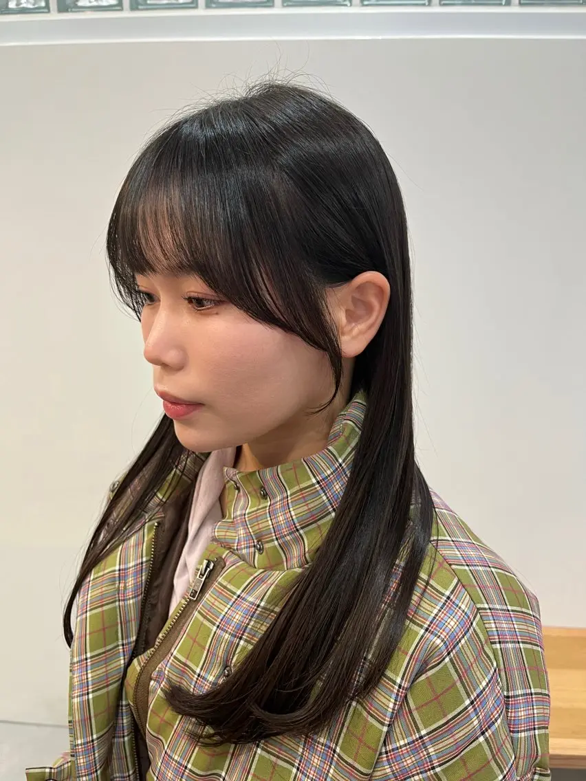 ロング 小顔カット カット トリートメント 似合わせボブ solua上本町のヘアスタイル