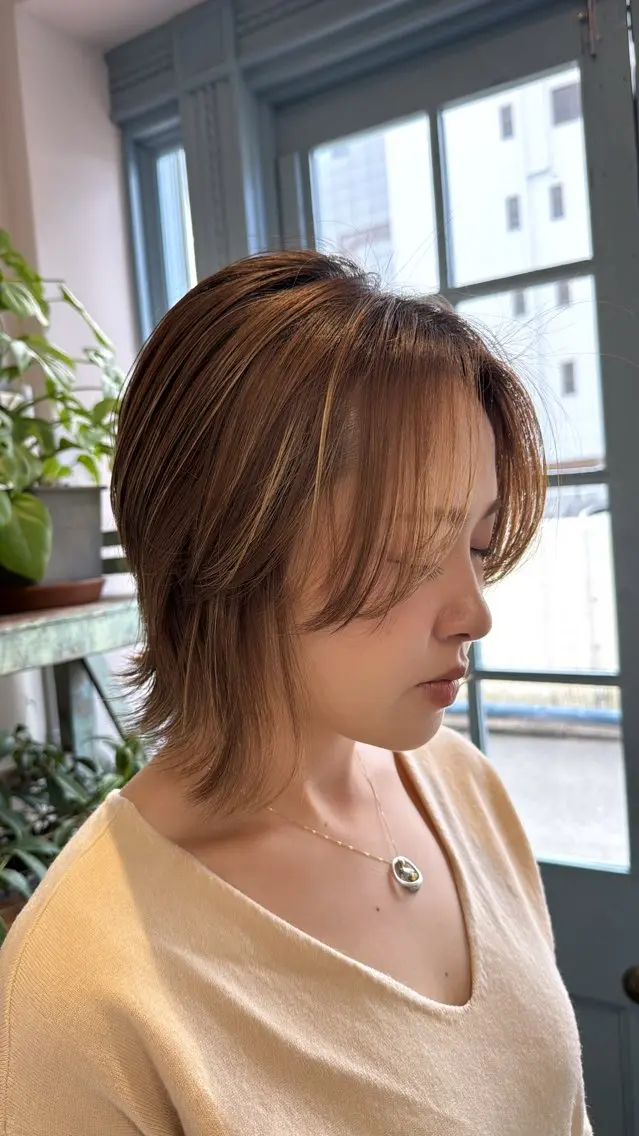 ショート ボブレイヤー ボブ レイヤーカット カット Sakura .のヘアスタイル