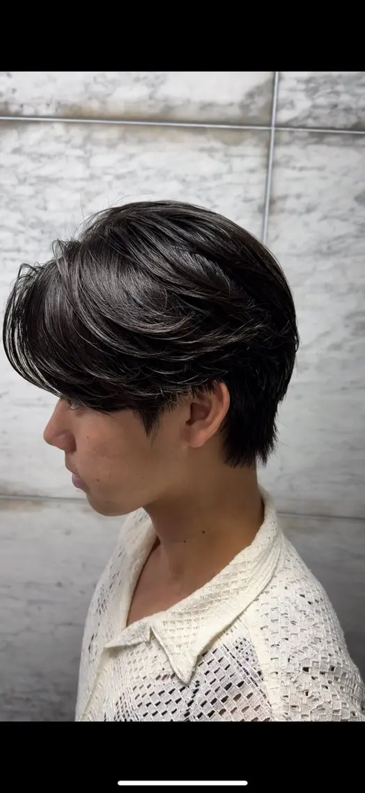 パーマ メンズ センターパート メンズハイライト カルマパーマ マッシュウルフ メンズメッシュ カット パーマ パーマ/京都駅 /メンズ/藤井 翔のヘアスタイル