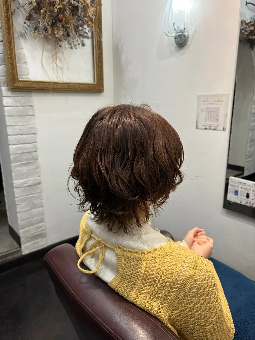 ショート カット パーマ ラカットゾーン 田中李奈のヘアスタイル