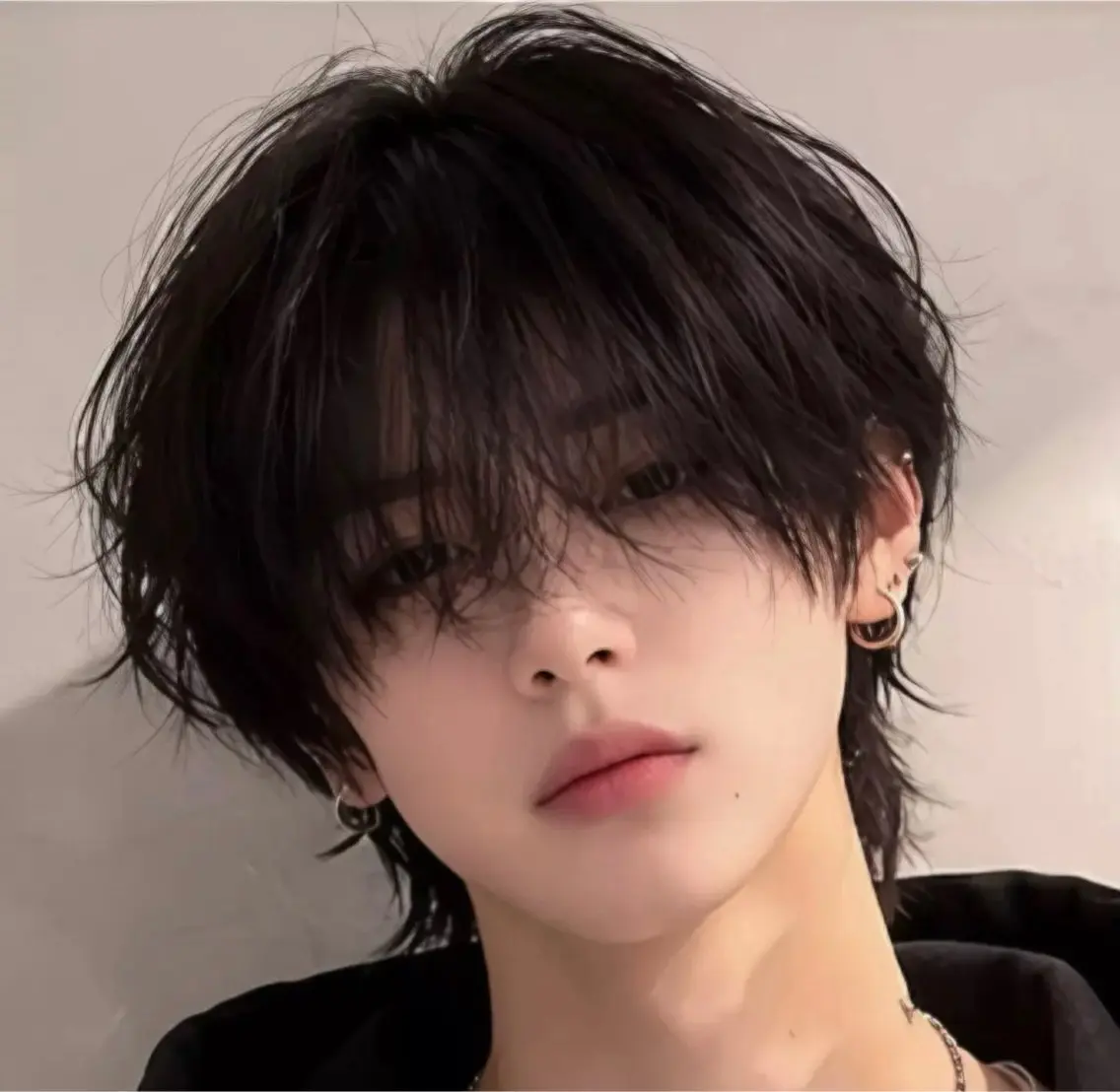メンズ メンズ韓国風 韓国マッシュ マッシュウルフ マッシュ メンズウルフカット 韓国風カット✂️ 京介のヘアスタイル