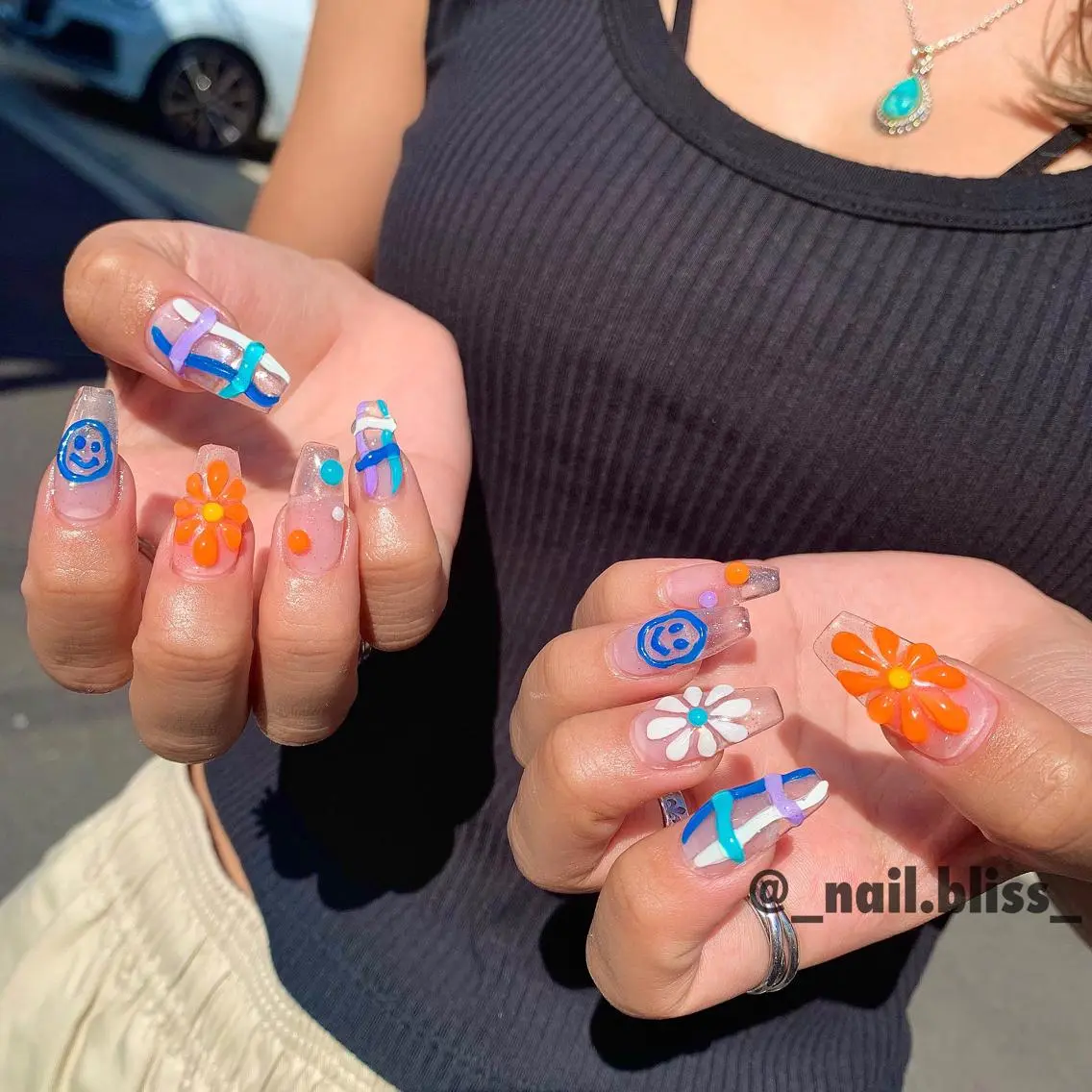 ネイル フラワーネイル ぷっくりネイル NAIL BLISSのネイルデザイン